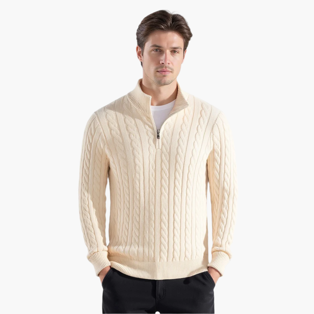 COTTON ZIPPED SWEATER
